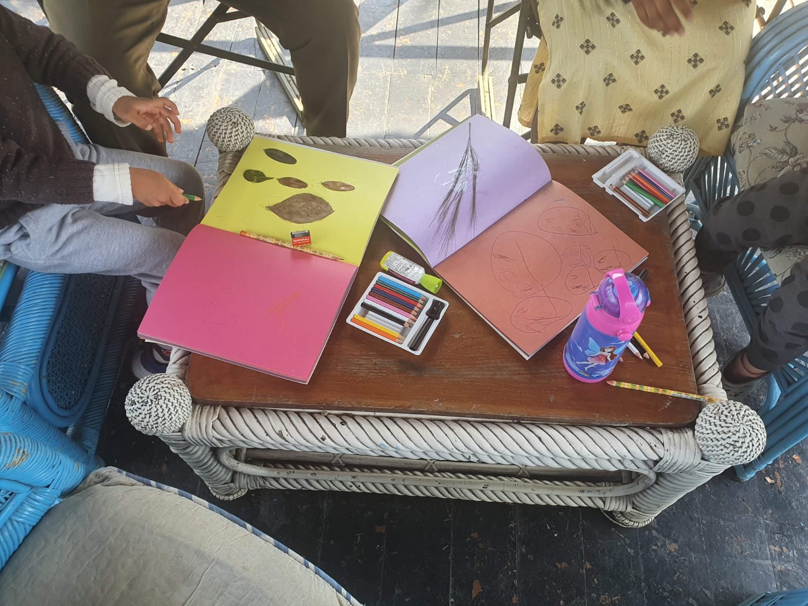Drawing and nature journalling at camp